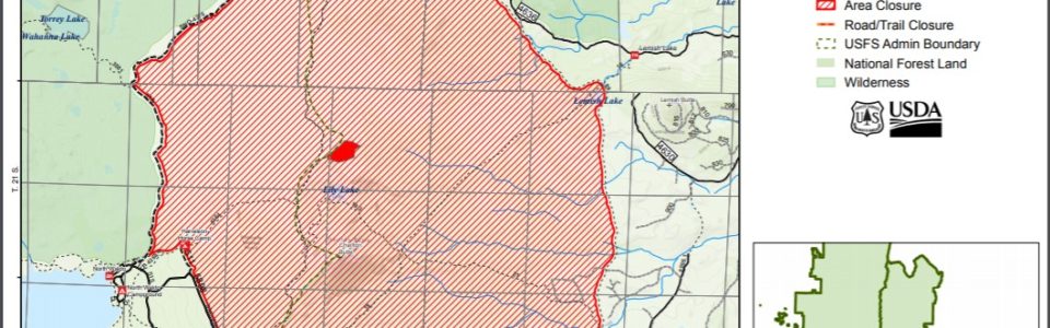 Central Oregon Fire Map Area closure information for the Lily Fire, August 19, 11am 